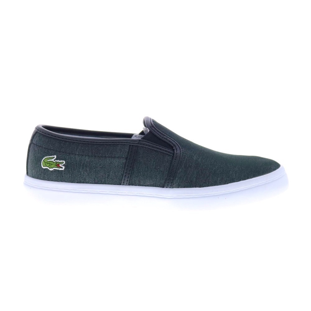 Lacoste men’s size 42 EU black slip on sneakers vegan canvas shoes comfy VGUC - Picture 2 of 13